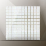 1 X 1 Thassos White Marble Polished Mosaic Tile