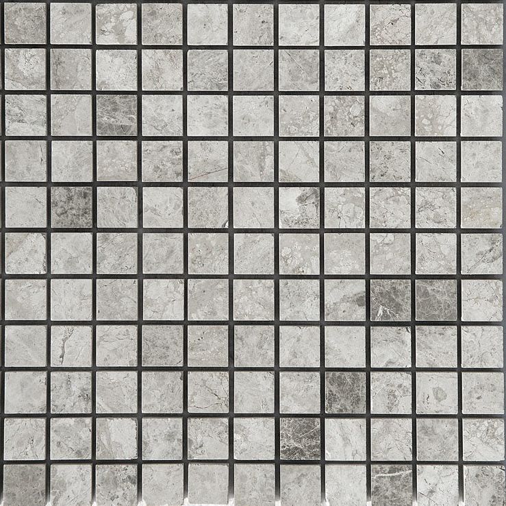 1 X 1 Tundra Gray (Atlantic Gray) Marble Polished Mosaic Tile-Marble Mosaic-American Tile Depot