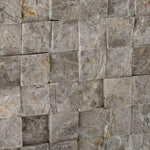 1 X 1 Tundra Gray (Atlantic Gray) Marble Split-Faced Mosaic Tile-Marble Mosaic-American Tile Depot