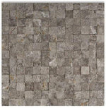 1 X 1 Tundra Gray (Atlantic Gray) Marble Split-Faced Mosaic Tile-Marble Mosaic-American Tile Depot