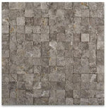 1 X 1 Tundra Gray (Atlantic Gray) Marble Split-Faced Mosaic Tile-Marble Mosaic-American Tile Depot