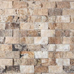 1 X 2 Antico Onyx Travertine Split-Faced Brick Mosaic Tile-Travertine Mosaic-American Tile Depot