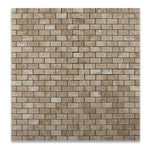 1 X 2 Cappuccino Marble Polished Brick Mosaic Tile-Marble Mosaic-American Tile Depot