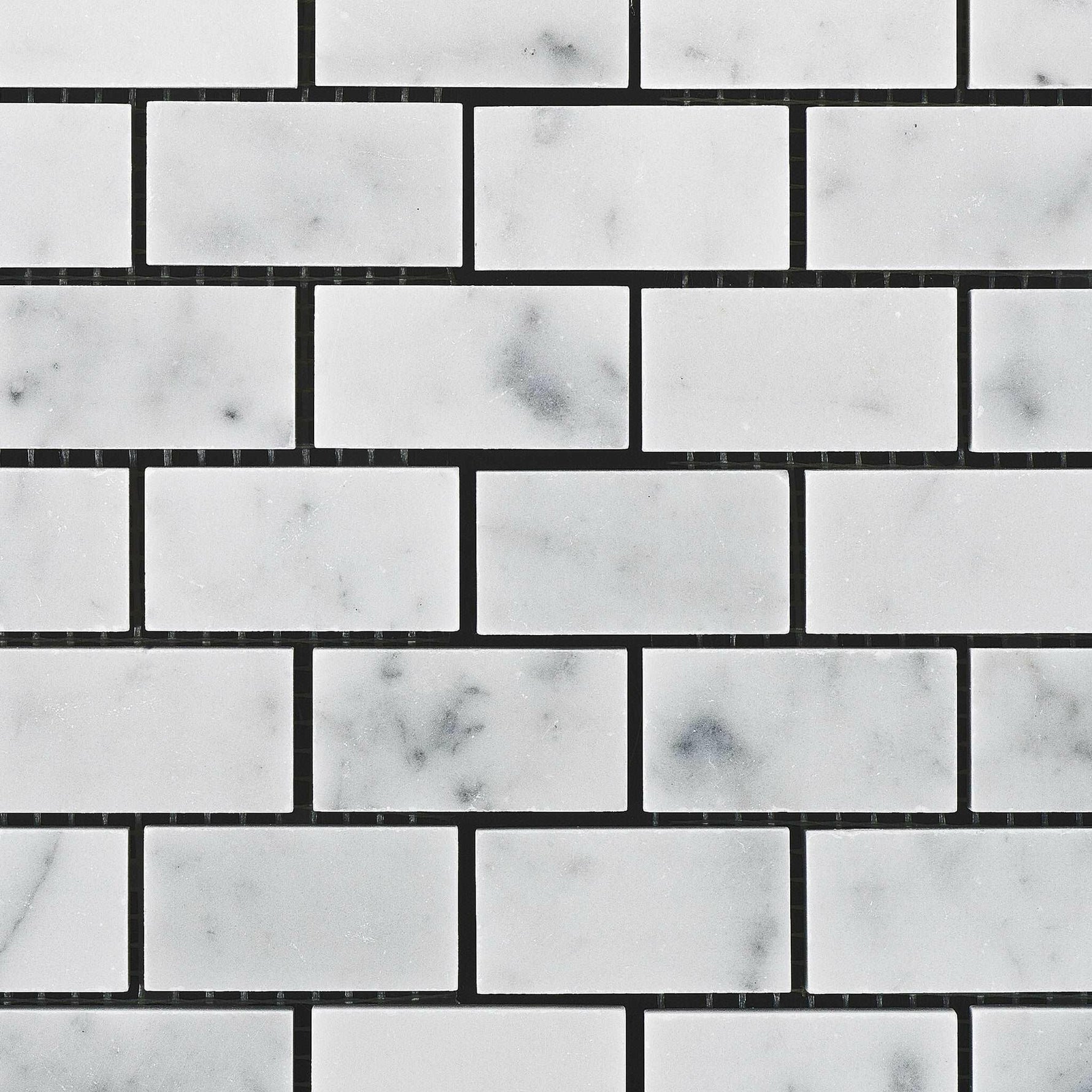 1 X 2 Carrara White Marble Honed Brick Mosaic Tile-Marble Mosaic-American Tile Depot