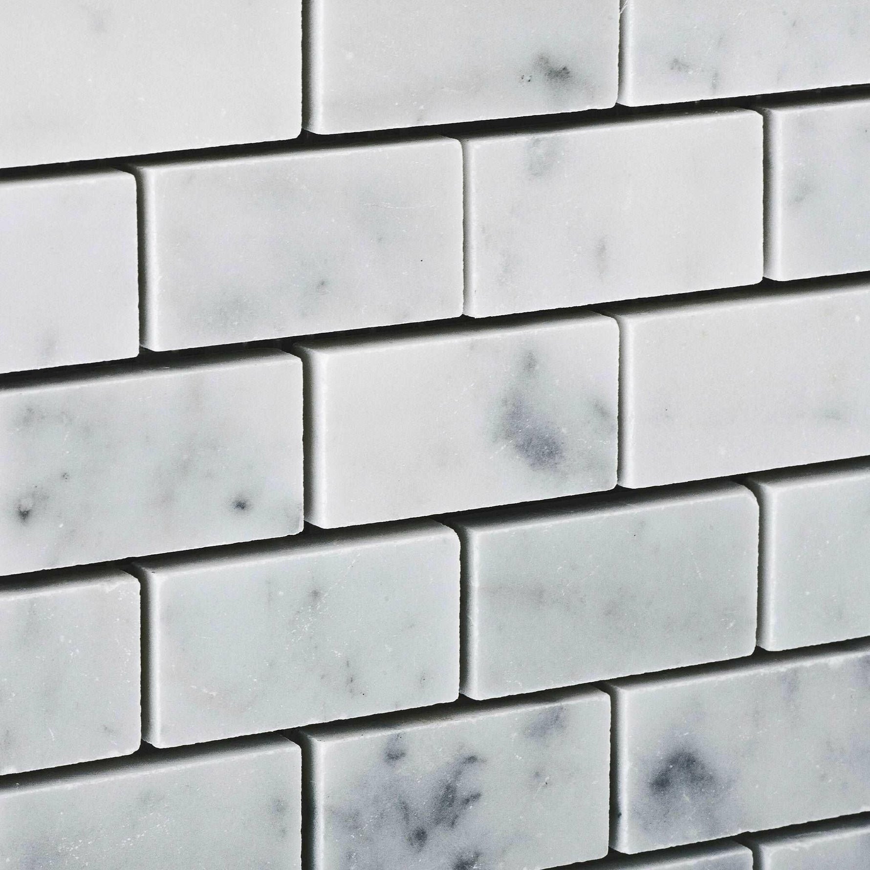 1 X 2 Carrara White Marble Honed Brick Mosaic Tile-Marble Mosaic-American Tile Depot