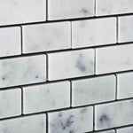 1 X 2 Carrara White Marble Polished Brick Mosaic Tile-Marble Mosaic-American Tile Depot