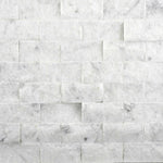 1 X 2 Carrara White Marble Split-Faced Mosaic Tile-Marble Mosaic-American Tile Depot