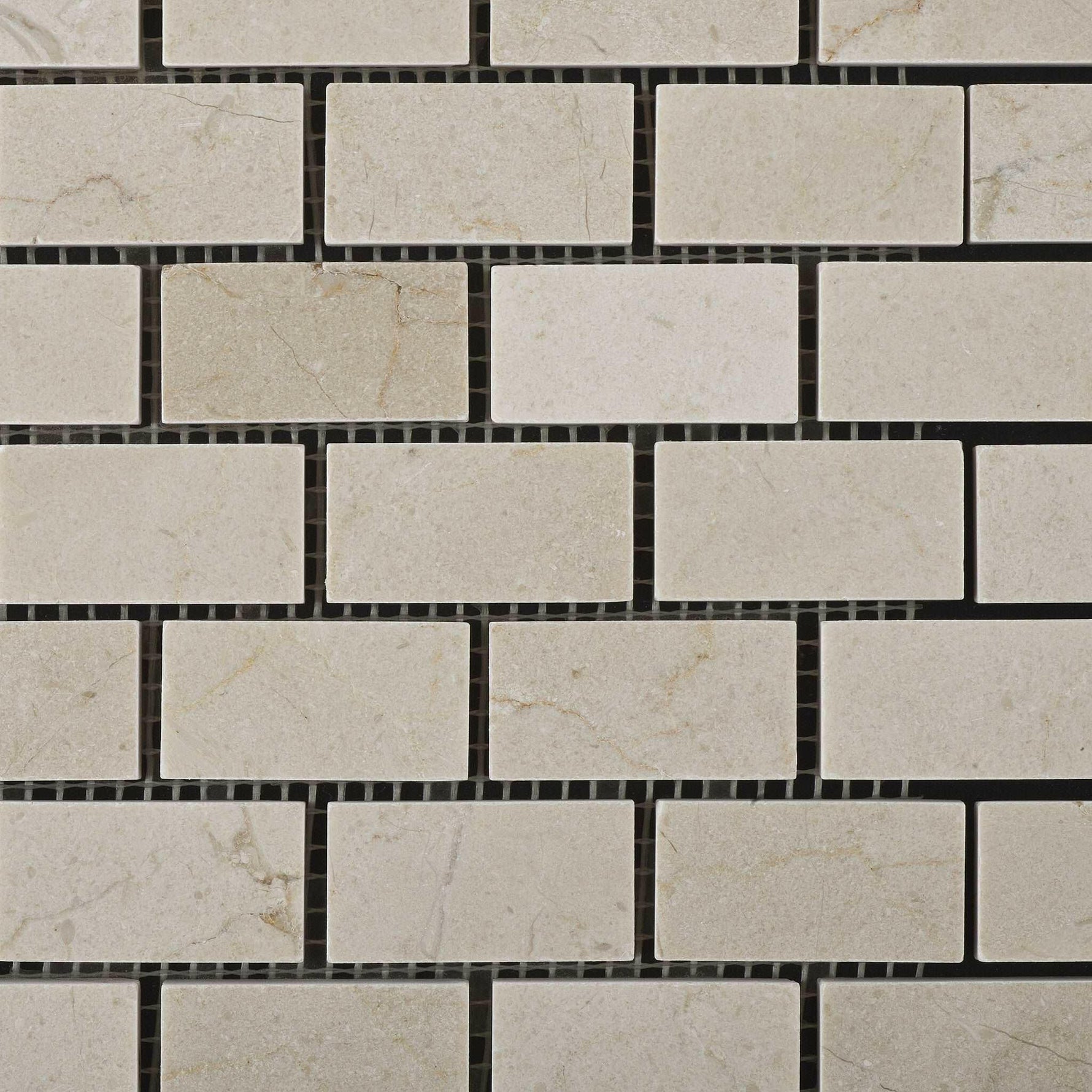 1 X 2 Crema Marfil Marble Honed Brick Mosaic Tile-Marble Mosaic-American Tile Depot