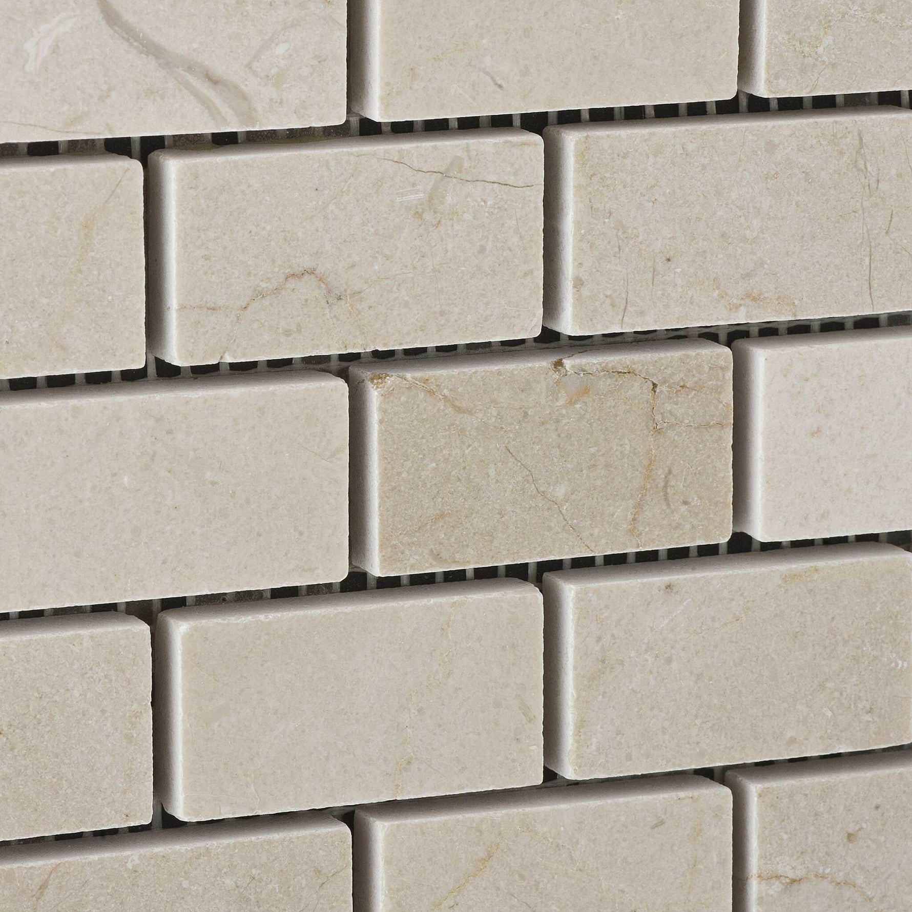 1 X 2 Crema Marfil Marble Honed Brick Mosaic Tile-Marble Mosaic-American Tile Depot