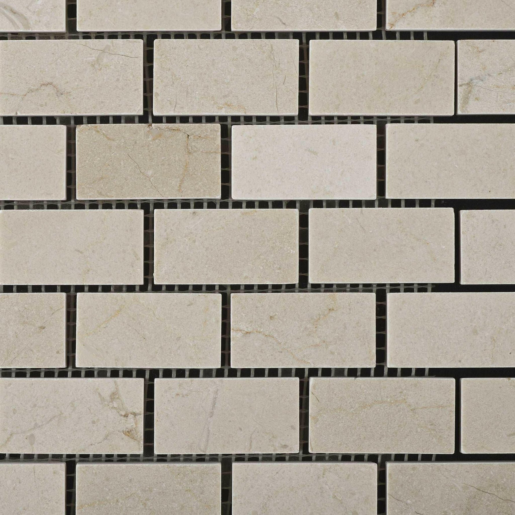 1 X 2 Crema Marfil Marble Polished Brick Mosaic Tile-Marble Mosaic-American Tile Depot