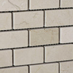 1 X 2 Crema Marfil Marble Polished Brick Mosaic Tile-Marble Mosaic-American Tile Depot