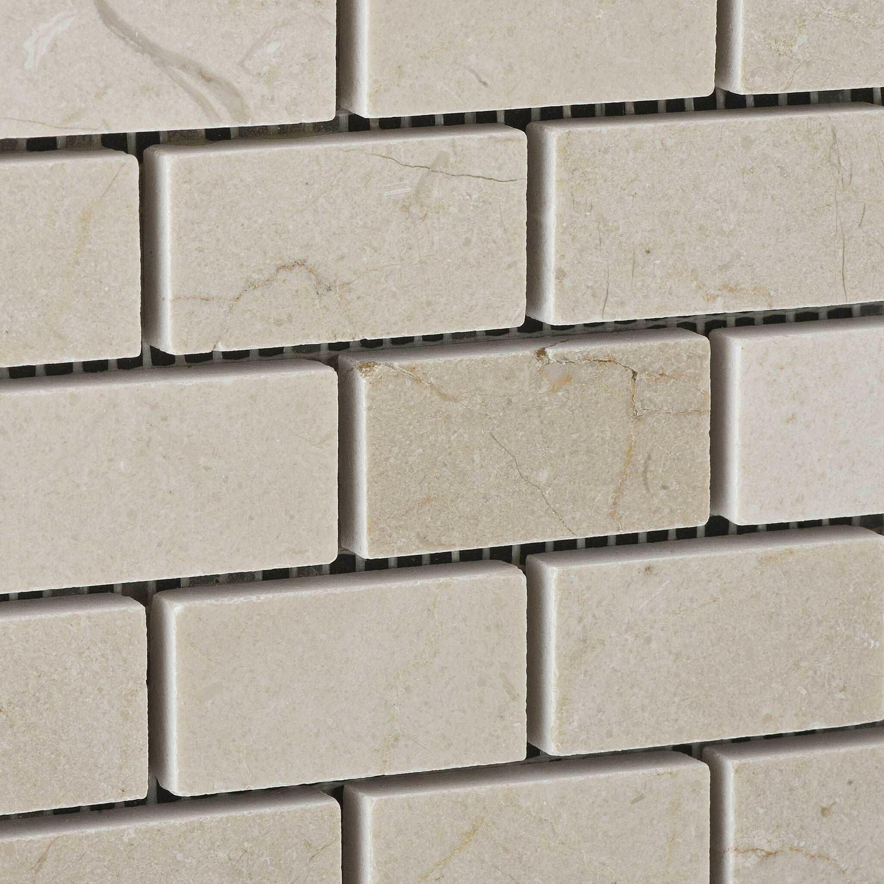 1 X 2 Crema Marfil Marble Polished Brick Mosaic Tile-Marble Mosaic-American Tile Depot