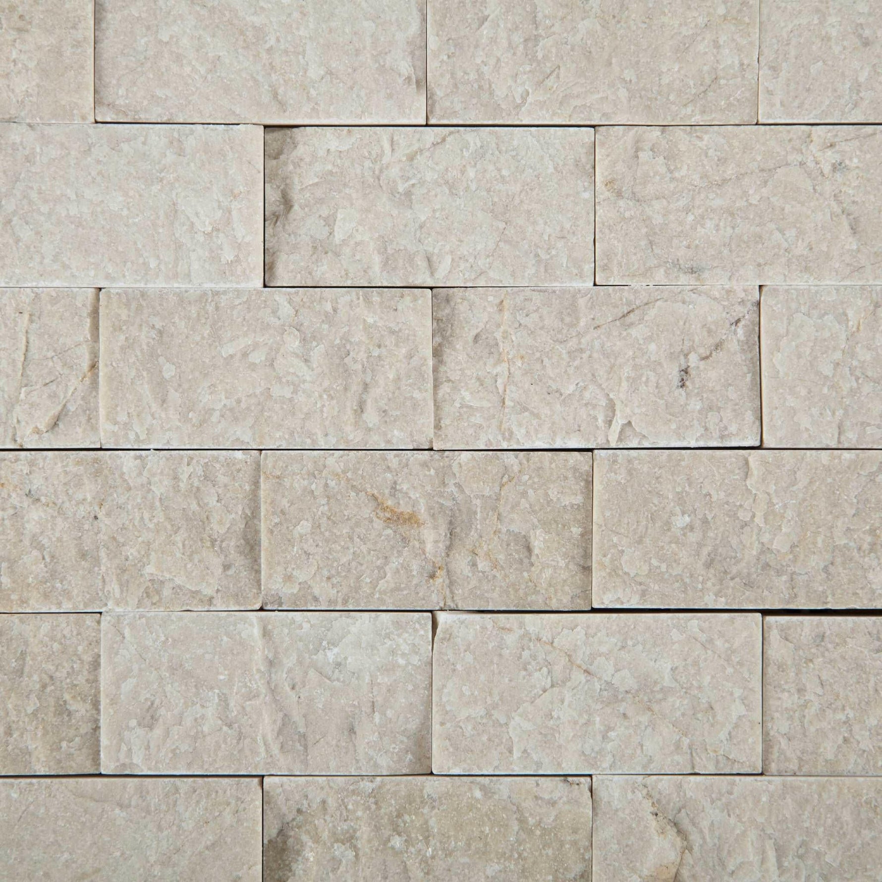 1 X 2 Crema Marfil Marble Split-Faced Mosaic Tile-Marble Mosaic-American Tile Depot