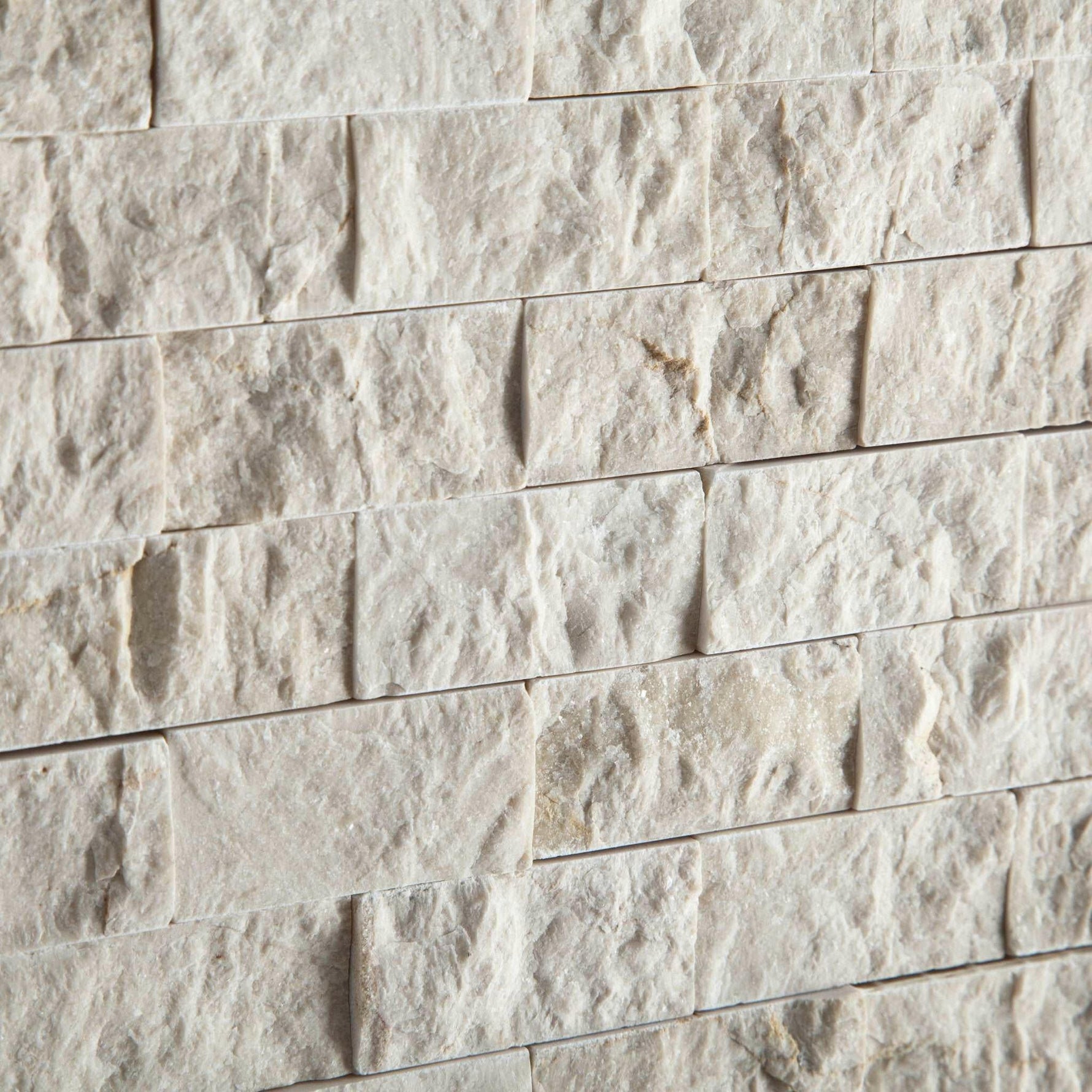 1 X 2 Crema Marfil Marble Split-Faced Mosaic Tile-Marble Mosaic-American Tile Depot