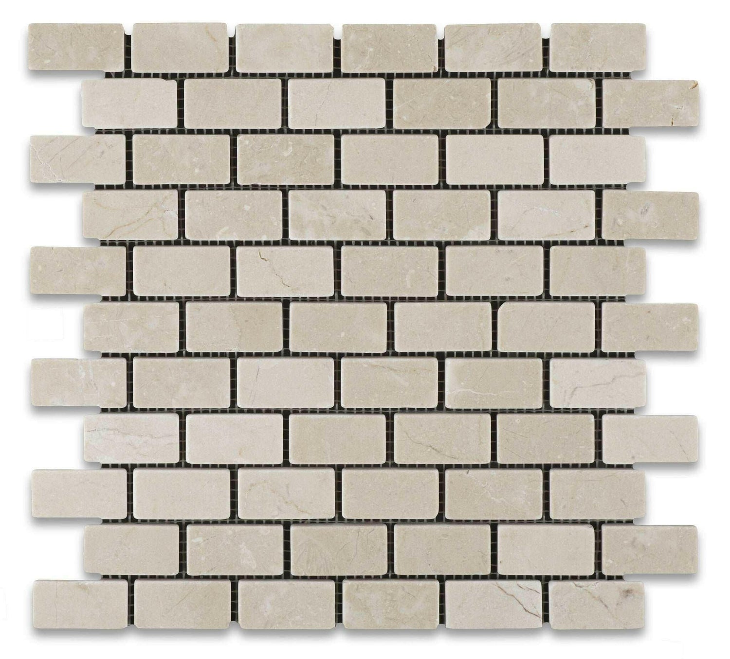 1 X 2 Crema Marfil Marble Tumbled Brick Mosaic Tile-Marble Mosaic-American Tile Depot