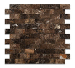 1 X 2 Emperador Dark Marble Split-Faced Mosaic Tile-Marble Mosaic-American Tile Depot