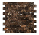 1 X 2 Emperador Dark Marble Split-Faced Mosaic Tile-Marble Mosaic-American Tile Depot