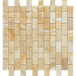 1 X 2 Honey Onyx Polished Brick Mosaic Tile-Onyx Mosaic-American Tile Depot