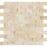 1 X 2 Honey Onyx Split-Faced Brick Mosaic Tile-Onyx Mosaic-American Tile Depot