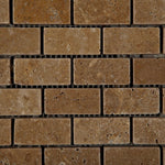 1 X 2 Noce Travertine Tumbled Brick Mosaic Tile-Travertine Mosaic-American Tile Depot