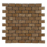 1 X 2 Noce Travertine Tumbled Brick Mosaic Tile-Travertine Mosaic-American Tile Depot