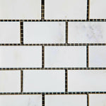 1 X 2 Oriental White / Asian Statuary Marble Honed Brick Mosaic Tile-Marble Mosaic-American Tile Depot