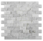 1 X 2 Oriental White / Asian Statuary Marble Split-Faced Mosaic Tile-Marble Mosaic-American Tile Depot