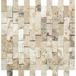 1 X 2 Philadelphia Travertine Split-Faced Brick Mosaic Tile-Travertine Mosaic-American Tile Depot