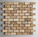 1 X 2 Philadelphia Travertine Tumbled Brick Mosaic Tile-Travertine Mosaic-American Tile Depot