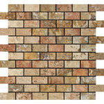 1 X 2 Scabos Travertine Polished Brick Mosaic Tile-Travertine Mosaic-American Tile Depot