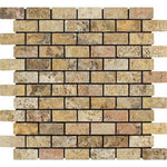 1 X 2 Scabos Travertine Tumbled Brick Mosaic Tile-Travertine Mosaic-American Tile Depot