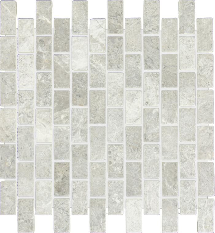 1 X 2 Tundra Gray (Atlantic Gray) Marble Honed Brick Mosaic Tile-Marble Mosaic-American Tile Depot