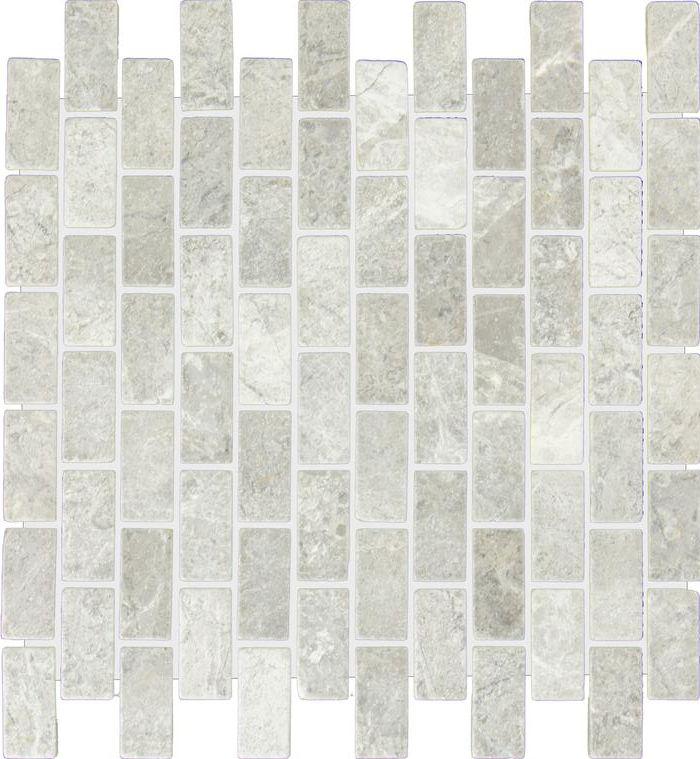 1 X 2 Tundra Gray (Atlantic Gray) Marble Polished Brick Mosaic Tile-Marble Mosaic-American Tile Depot