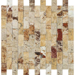 1 X 2 Valencia Travertine Split-Faced Brick Mosaic Tile-Travertine Mosaic-American Tile Depot