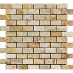 1 X 2 Valencia Travertine Tumbled Mosaic Tile-Travertine Mosaic-American Tile Depot