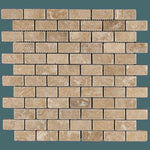 1 X 2 Walnut Travertine Tumbled Brick Mosaic Tile-Travertine Mosaic-American Tile Depot