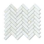 1 X 3 Calacatta Oliva Marble Honed Herringbone Mosaic Tile-Marble Mosaic-American Tile Depot