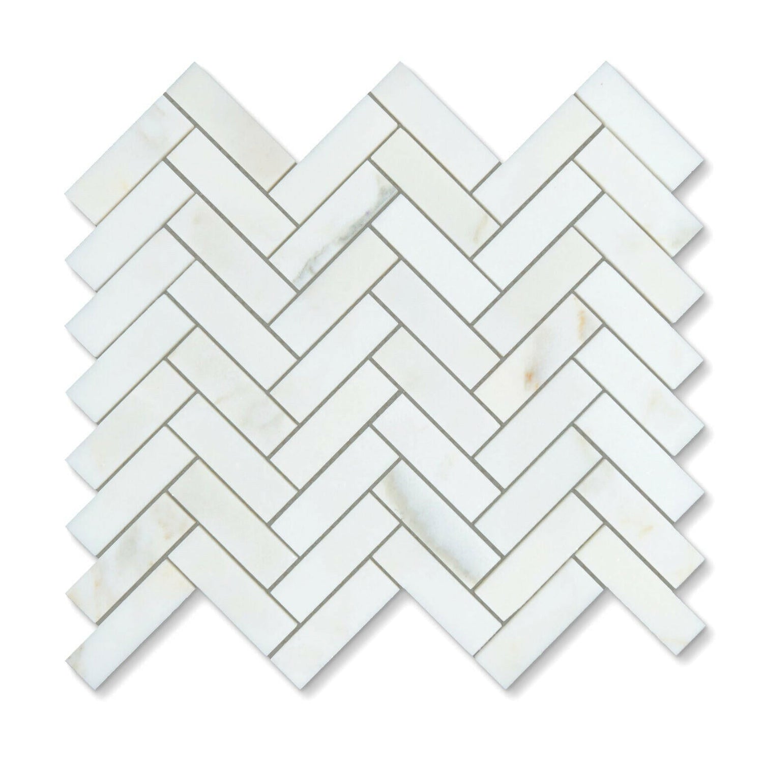 1 X 3 Calacatta Oliva Marble Honed Herringbone Mosaic Tile-Marble Mosaic-American Tile Depot