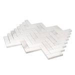 1 X 3 Calacatta Oliva Marble Polished Herringbone Mosaic Tile-Marble Mosaic-American Tile Depot