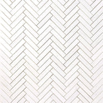 1 X 4 Bianco Dolomite Honed Herringbone Marble Mosaic Tile-Marble Mosaic-American Tile Depot