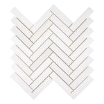 1 X 4 Bianco Dolomite Honed Herringbone Marble Mosaic Tile-Marble Mosaic-American Tile Depot