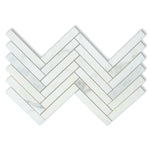 1 X 6 Calacatta Oliva Marble Polished Herringbone Mosaic Tile-Marble Mosaic-American Tile Depot