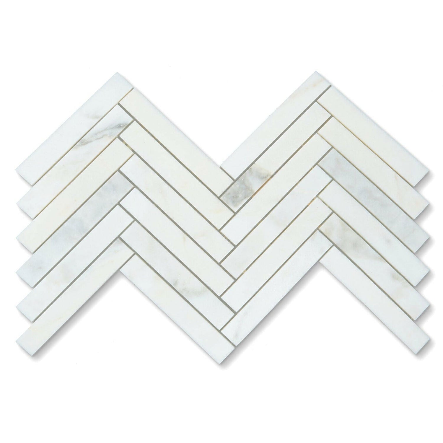 1 X 6 Calacatta Oliva Marble Polished Herringbone Mosaic Tile-Marble Mosaic-American Tile Depot