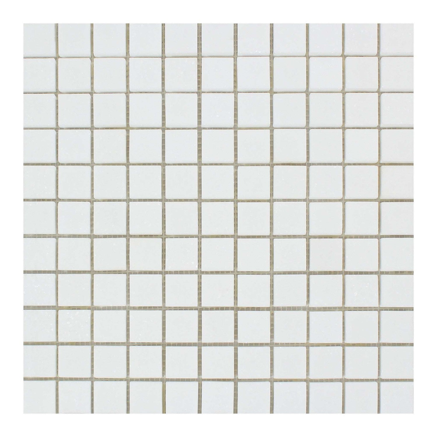 1 X 1 Thassos White Marble Polished Mosaic Tile-Marble Mosaic-American Tile Depot