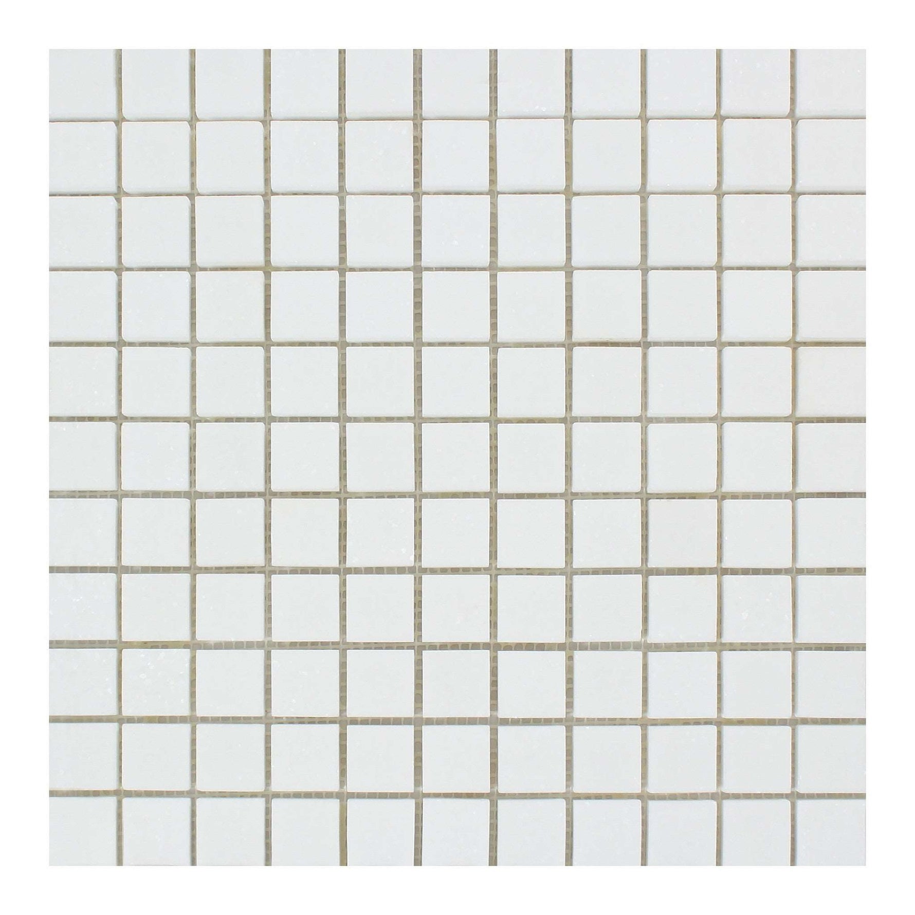 1 X 1 Thassos White Marble Polished Mosaic Tile-Marble Mosaic-American Tile Depot