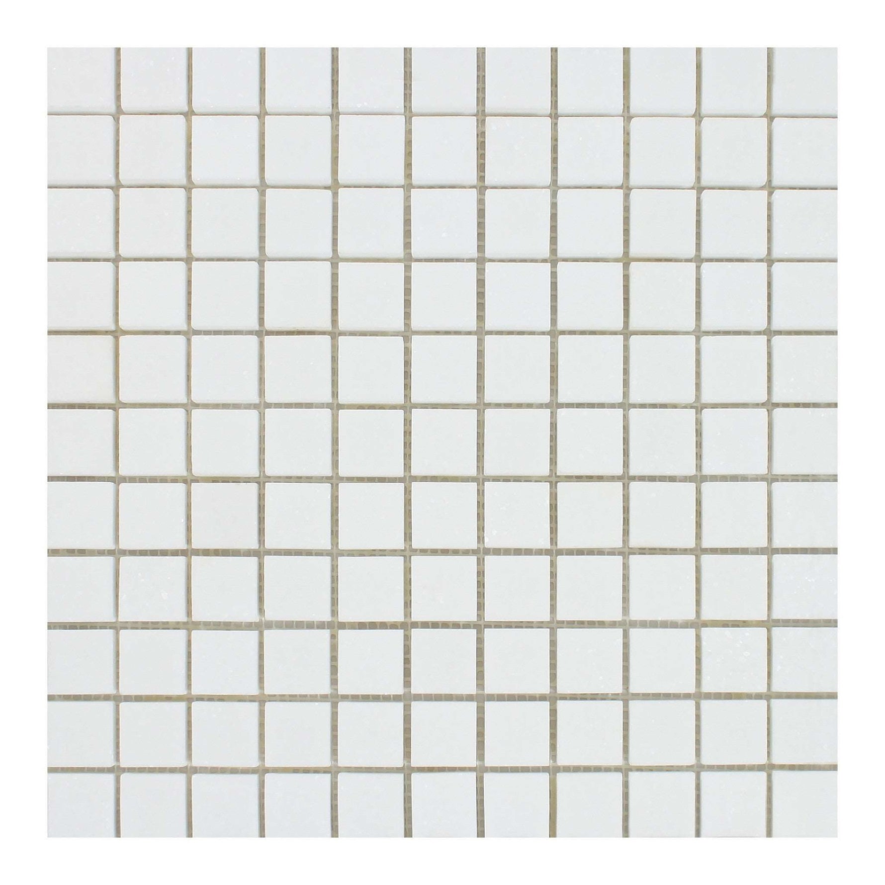 1 X 1 Thassos White Marble Polished Mosaic Tile-Marble Mosaic-American Tile Depot