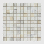 1 X 1 Calacatta Gold Marble Honed Mosaic Tile-Marble Mosaic-American Tile Depot