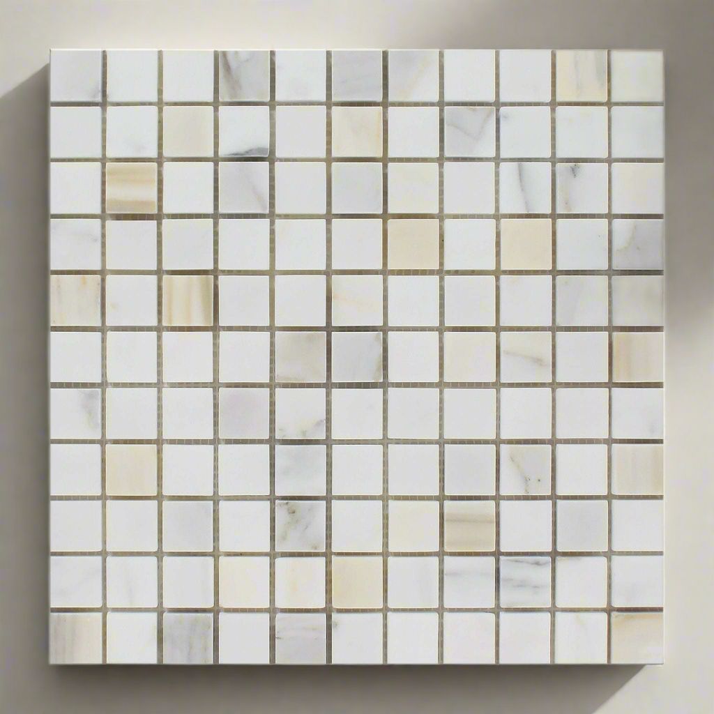 1 X 1 Calacatta Gold Marble Polished Mosaic Tile-Marble Mosaic-American Tile Depot