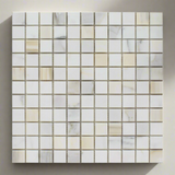 1 X 1 Calacatta Gold Marble Polished Mosaic Tile