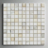 1 X 1 Calacatta Gold Marble Polished Mosaic Tile-Marble Mosaic-American Tile Depot